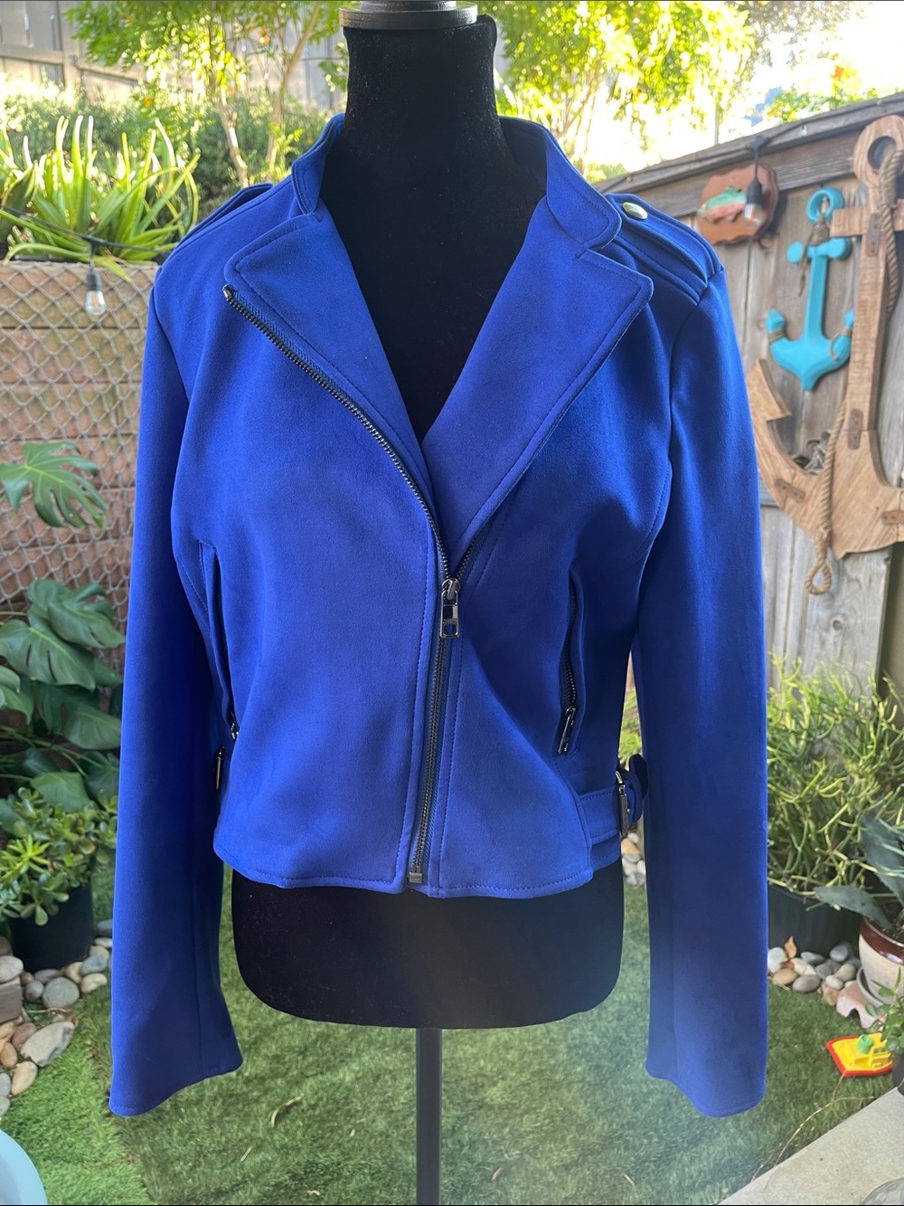 Banana Republic Cobalt Blue Moto Blazer